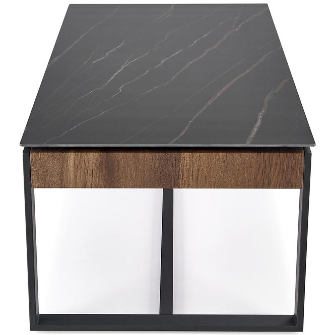 Couchtisch Ramona schwarz Marmor/nuss 121