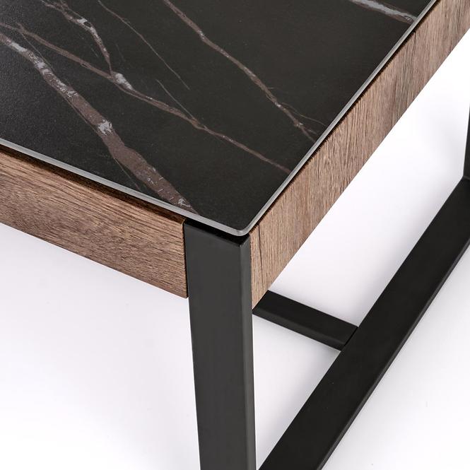 Couchtisch Ramona schwarz Marmor/nuss 121