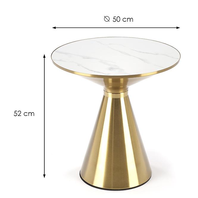 Couchtisch Tribeca weiß Marmor/gold 50