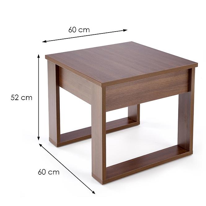 Couchtisch Nea quadratisch mit Schubladen nuss 60