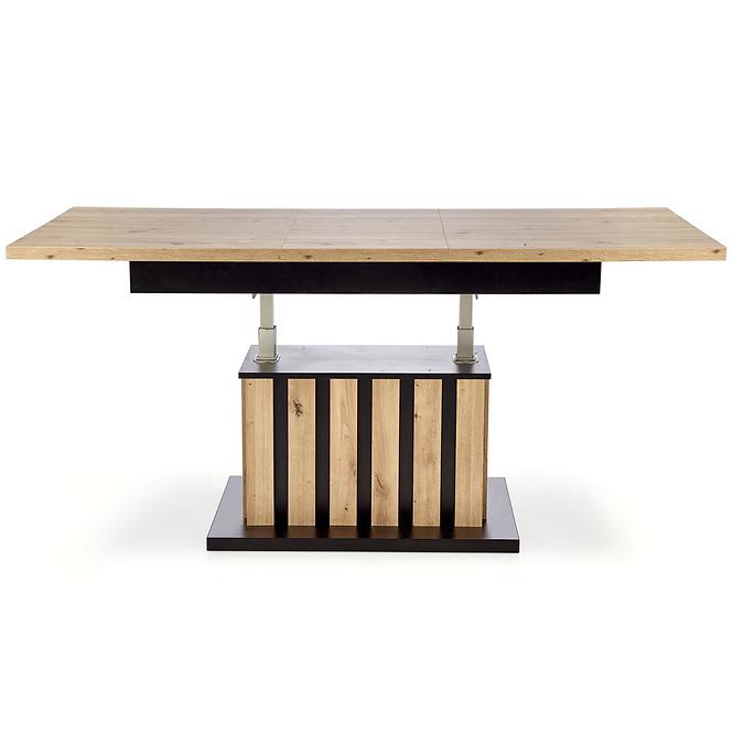Klappbarer Couchtisch Baretti Lamellen artisan/schwarz 130/170