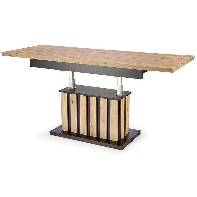 Klappbarer Couchtisch Baretti Lamellen artisan/schwarz 130/170