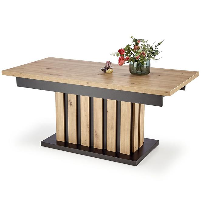 Klappbarer Couchtisch Baretti Lamellen artisan/schwarz 130/170