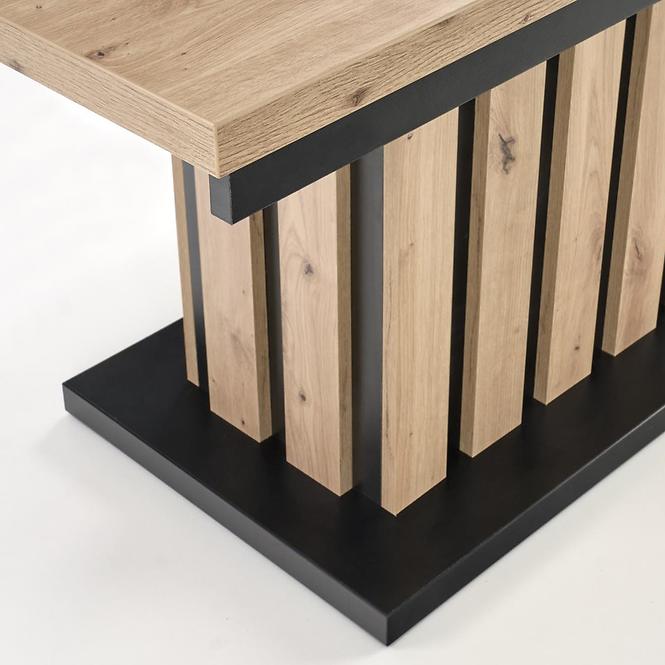Klappbarer Couchtisch Baretti Lamellen artisan/schwarz 130/170