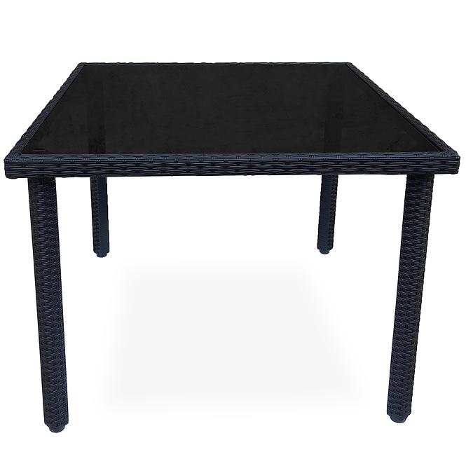 Tisch Technorattan Dandy 90x90 schwarz