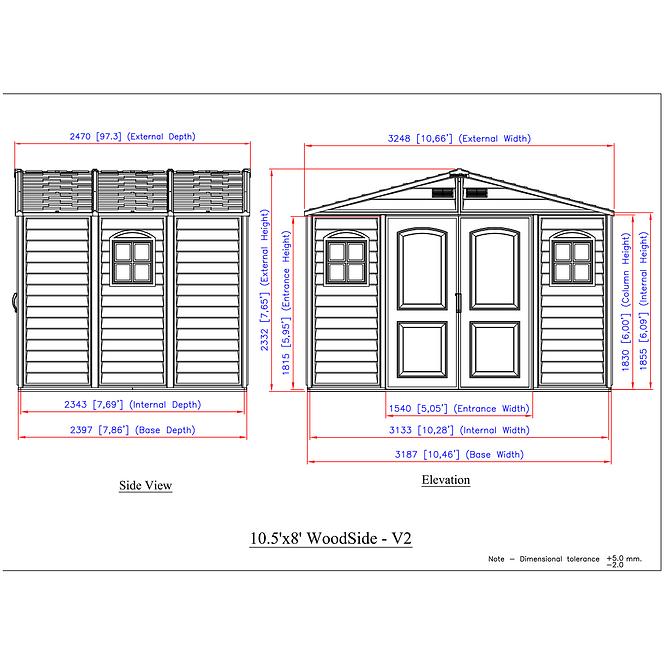 Gartenhaus Wood Side 10x8