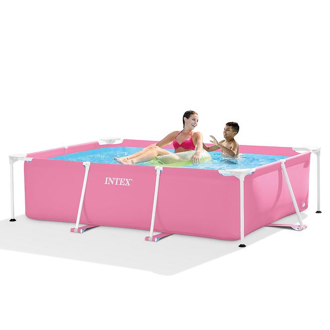 Pool mit Metallkonstruktion rechteckig 2,2x1,5x0,6 m PINK 28266NP
