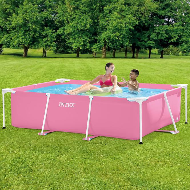 Pool mit Metallkonstruktion rechteckig 2,2x1,5x0,6 m PINK 28266NP