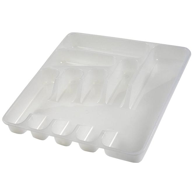 Besteckkasten mit 7 Fächern, Natur Transparent, 39,5x37x5