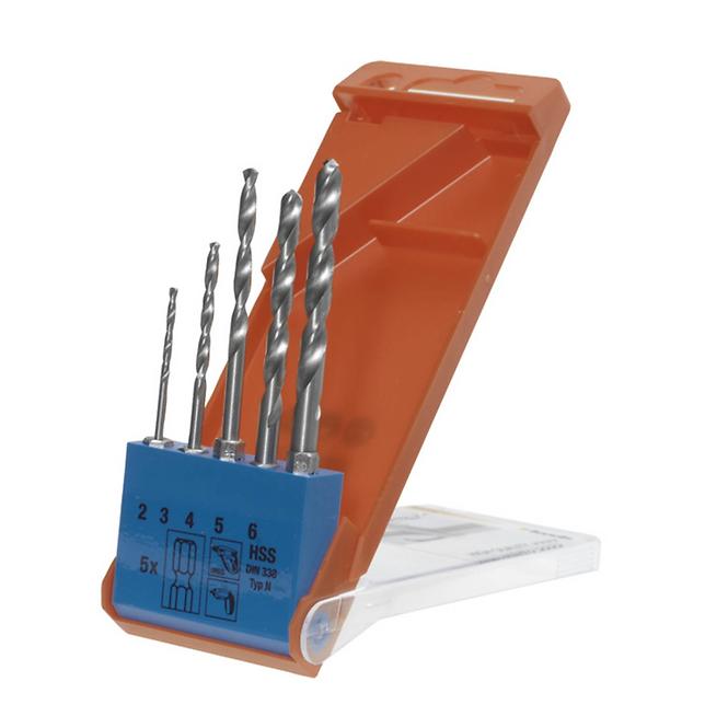 HSS-Bohrer (E6.3)  2 - 6 mm 5 St. in Box
