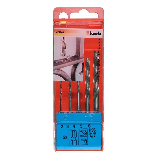 HSS-Bohrer (E6.3)  2 - 6 mm 5 St. in Box,2