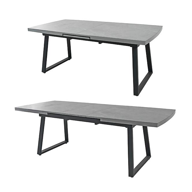 Tisch Luton 80094DP grauer Marmor/Schwarz