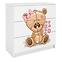 Kinderkommode Babydreams Weiß - Bär mit Blumen,3
