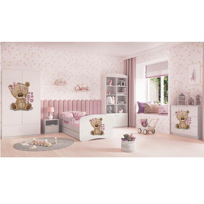 Kinderkommode Babydreams Weiß - Bär mit Blumen