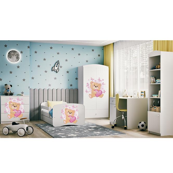 Kinderkommode Babydreams Weiß - Bär mit Schmetterlingen