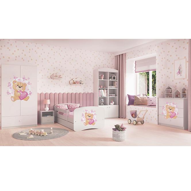 Kinderkommode Babydreams Weiß - Bär mit Schmetterlingen