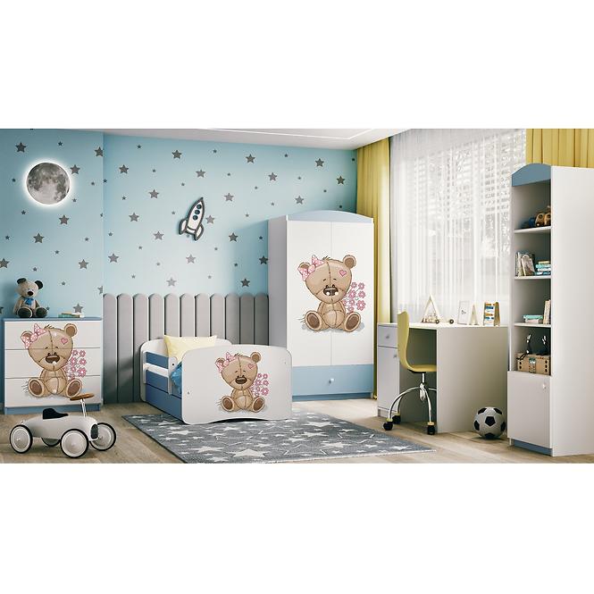 Kinderkommode Babydreams Blau - Bär mit Blumen