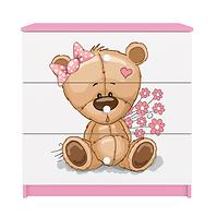 Kinderkommode Babydreams Rosa - Bär mit Blumen