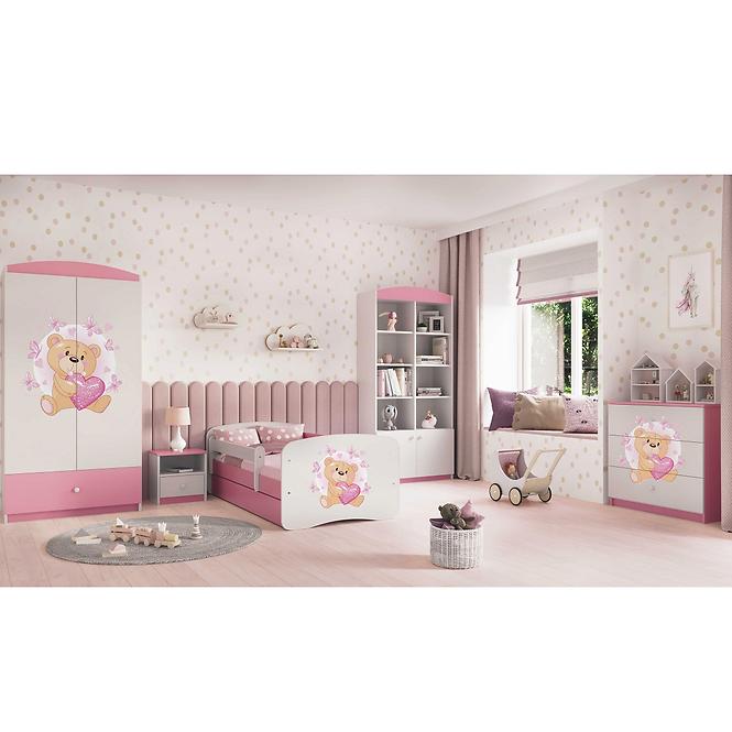 Kinderkommode Babydreams Rosa - Bär mit Schmetterlingen