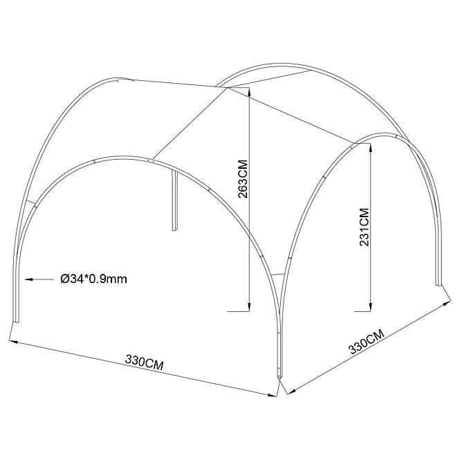 86HN ZAHRADNÍ PAVILON SPORT 3M. YF-3423GS-B
