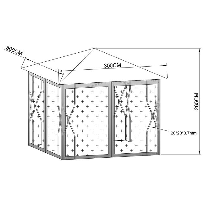Gartenpavillon 3x3m Graphit