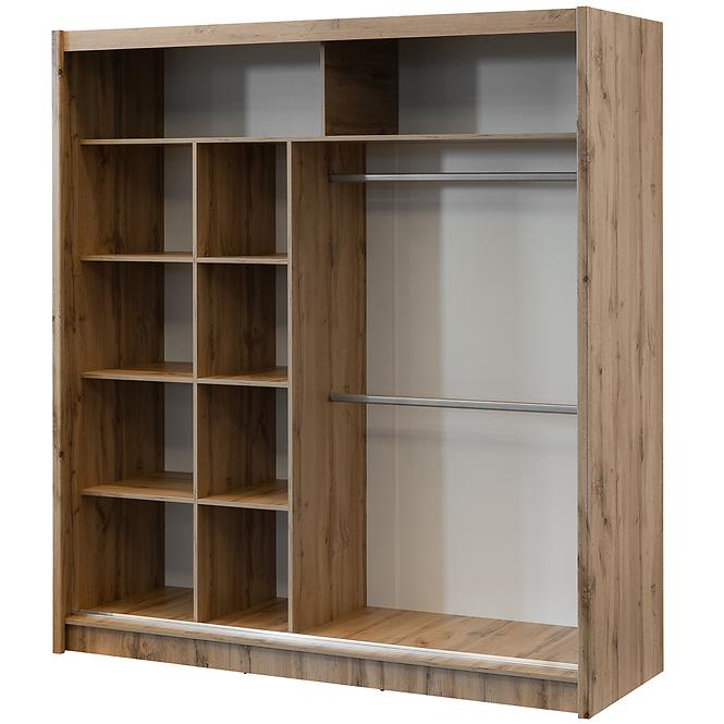 Schrank London 203 eiche wotan/schwarz spiegel