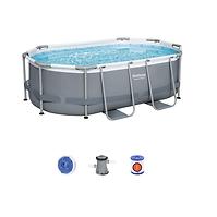 Pool mit Metallkonstruktion und Pumpe, Oval 3,05 x 2 x 0,84 m 5614A