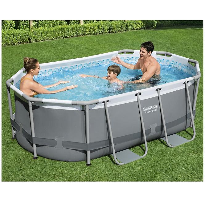 Pool mit Metallkonstruktion und Pumpe, Oval 3,05 x 2 x 0,84 m 5614A