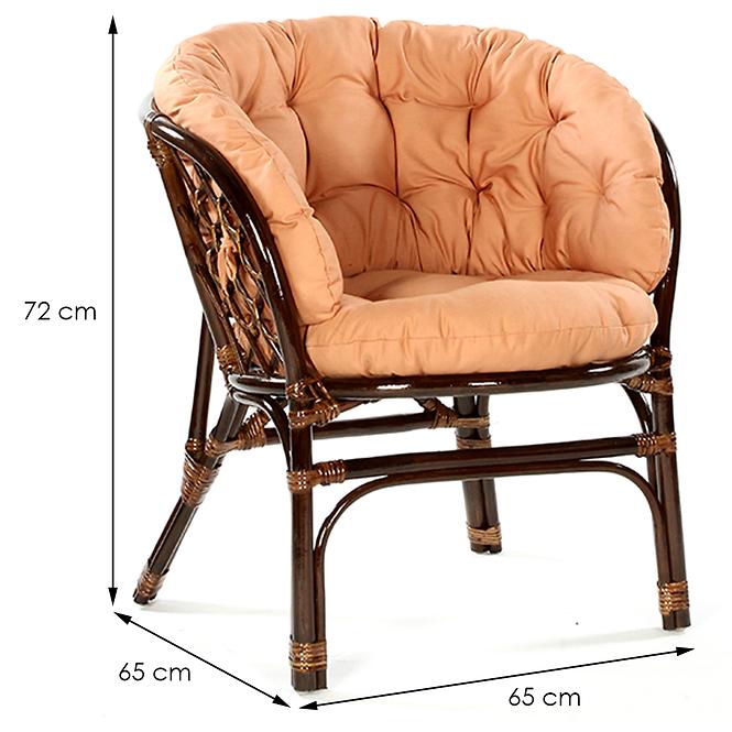 Stuhl aus Kunstrattan Bahama Dunkelbraun/Cappuccino