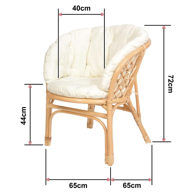 Stuhl aus Rattan Bahama Natural/Beige
