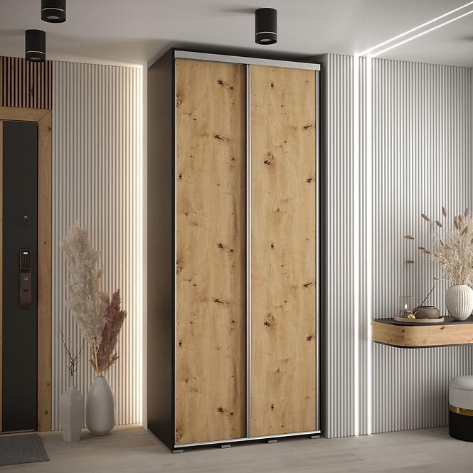 Schrank 45 Canaris 1 100 schwarz/artisan/silver