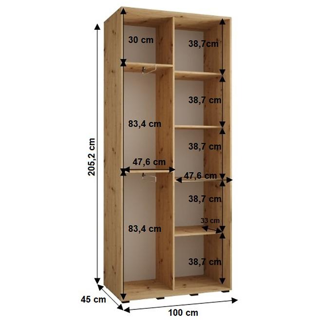 Schrank 45 Canaris 1 100 schwarz/weiß/silver