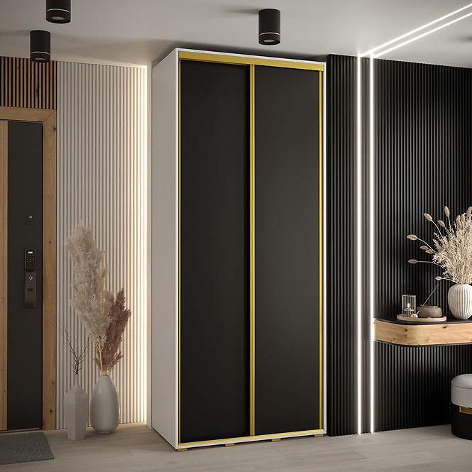 Schrank 45 Canaris 1 110 weiß/schwarz/gold