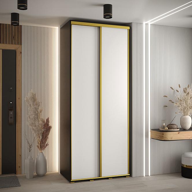 Schrank 45 Canaris 1 120 schwarz/weiß/gold