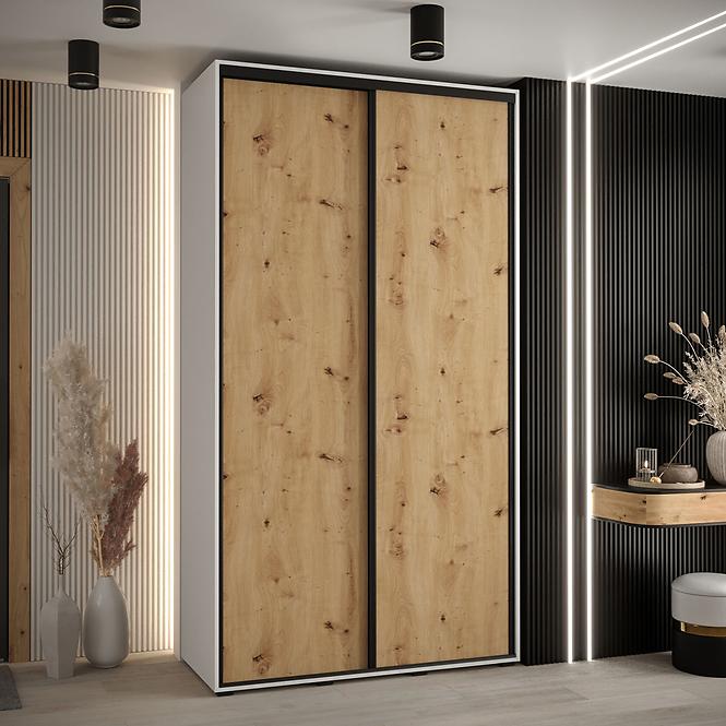 Schrank 45 Canaris 1 130 weiß/artisan/schwarz