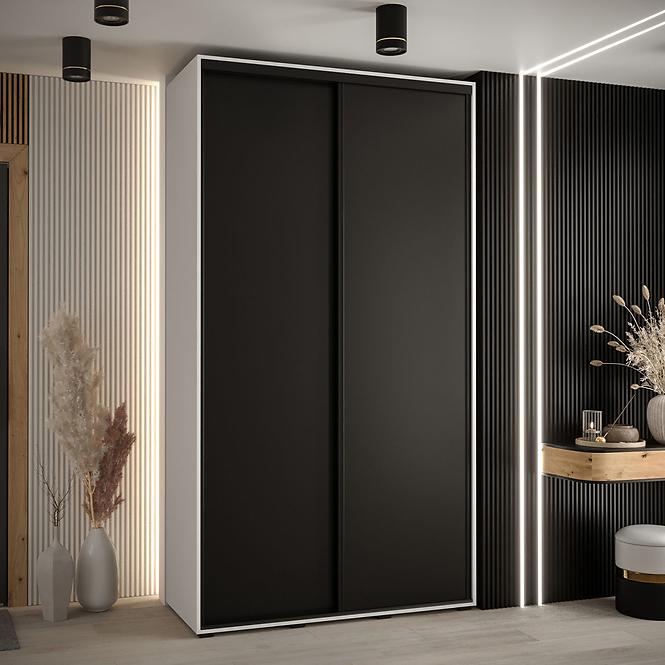 Schrank 45 Canaris 1 130 weiß/schwarz/schwarz