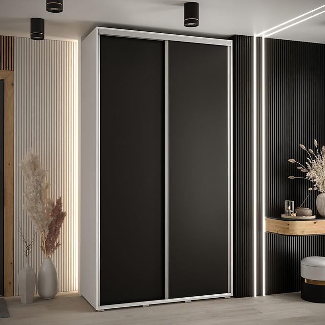 Schrank 45 Canaris 1 130 weiß/schwarz/silver
