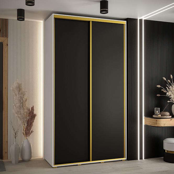 Schrank 45 Canaris 1 140 weiß/schwarz/gold