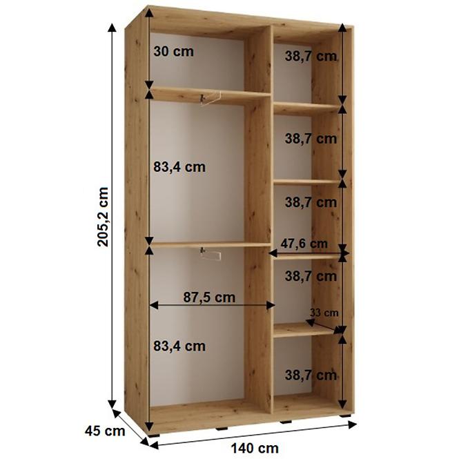 Schrank 45 Canaris 1 140 schwarz/weiß/gold