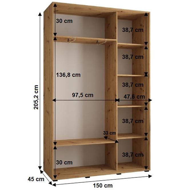 Schrank 45 Canaris 1 150 schwarz/weiß/schwarz