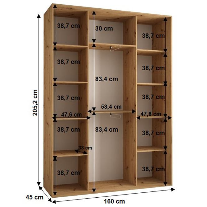 Schrank 45 Canaris 1 160 weiß/artisan/schwarz