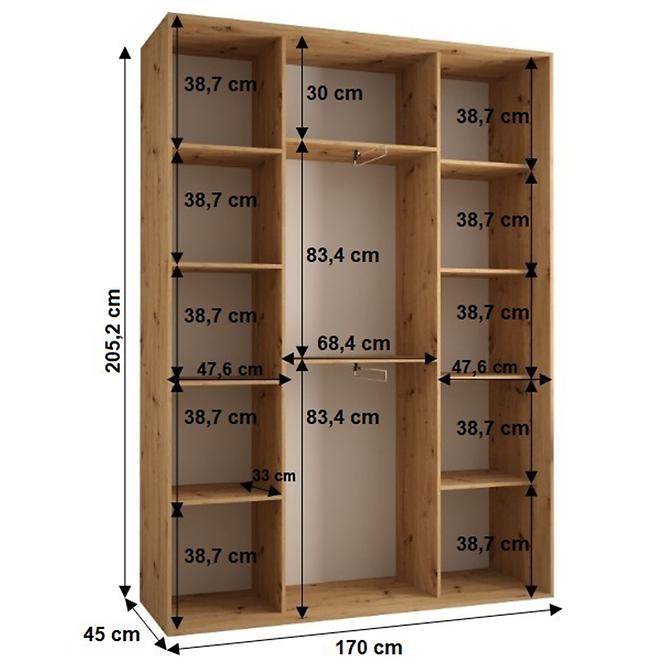 Schrank 45 Canaris 1 170 weiß/schwarz/schwarz