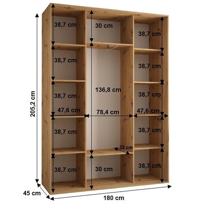 Schrank 45 Canaris 1 180 schwarz/artisan/silver