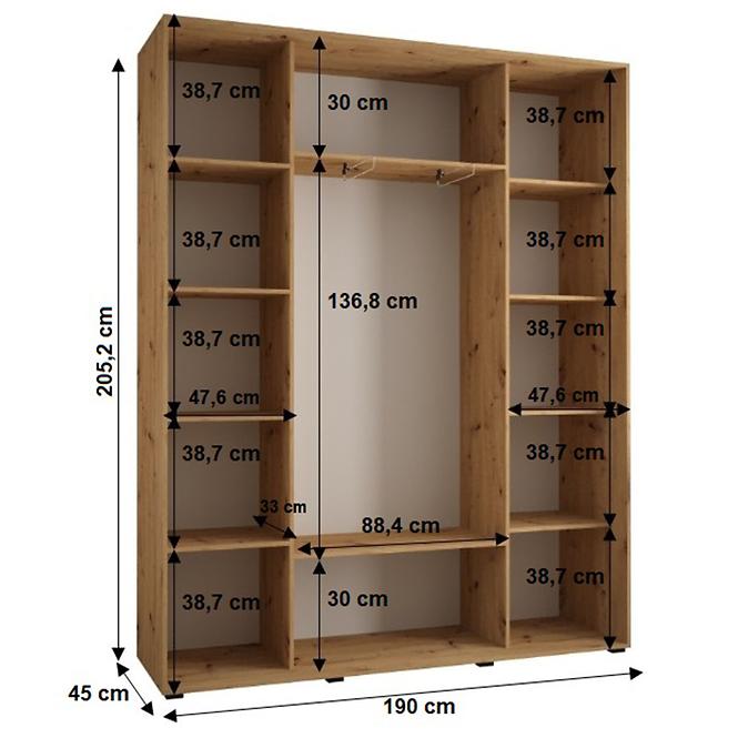 Schrank 45 Canaris 1 190 schwarz/weiß/schwarz