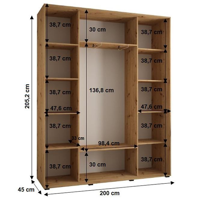 Schrank 45 Canaris 1 200 schwarz/artisan/schwarz