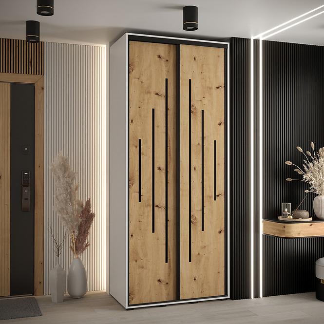 Schrank 45 Canaris 12 100 weiß/artisan/schwarz