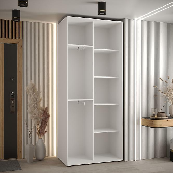 Schrank 45 Canaris 12 100 weiß/schwarz/gold