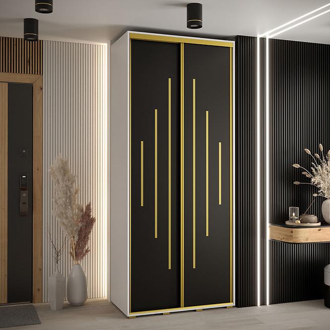 Schrank 45 Canaris 12 100 weiß/schwarz/gold