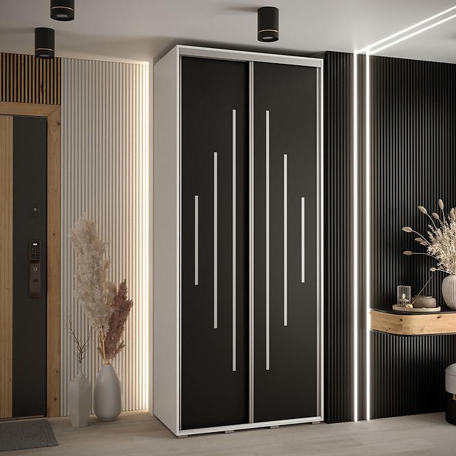 Schrank 45 Canaris 12 100 weiß/schwarz/silver