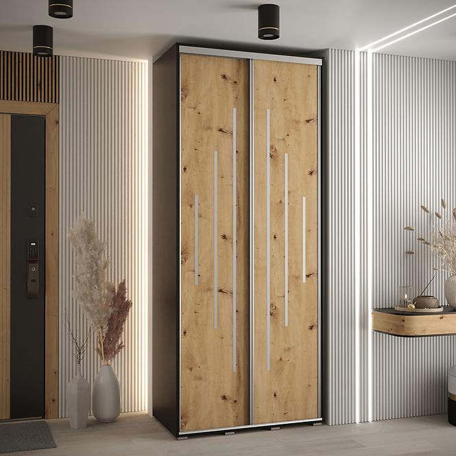 Schrank 45 Canaris 12 100 schwarz/artisan/silver